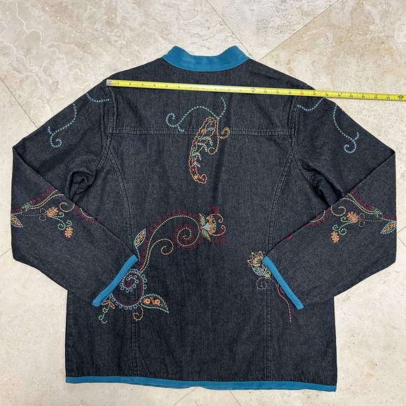 Denim & Co Embroidered Jeans Jacket - Picture 7 of 9